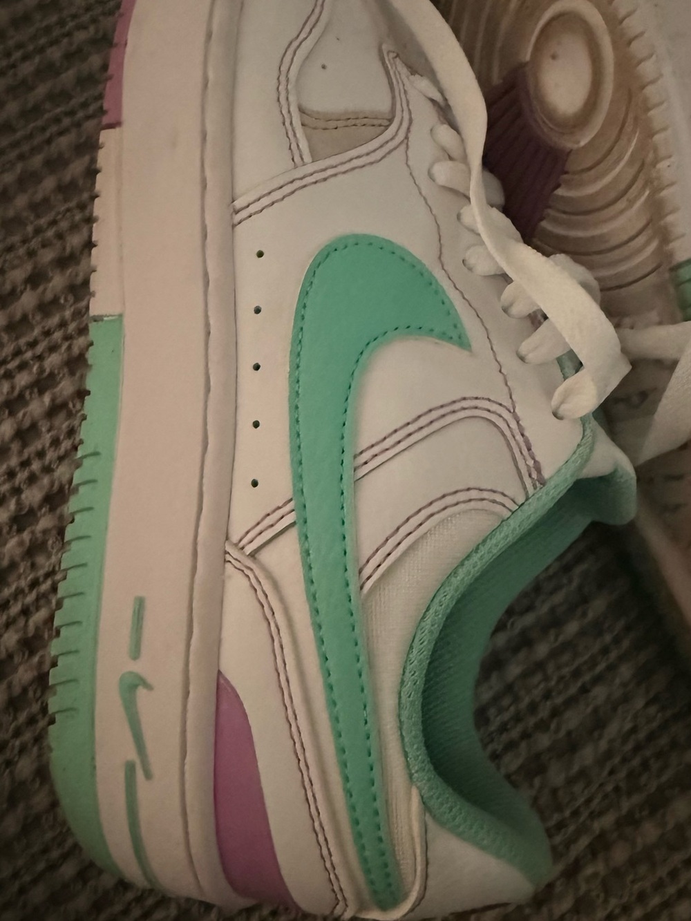 Nike Sneakers with Mint Green Swoosh - Picture 3 of 6